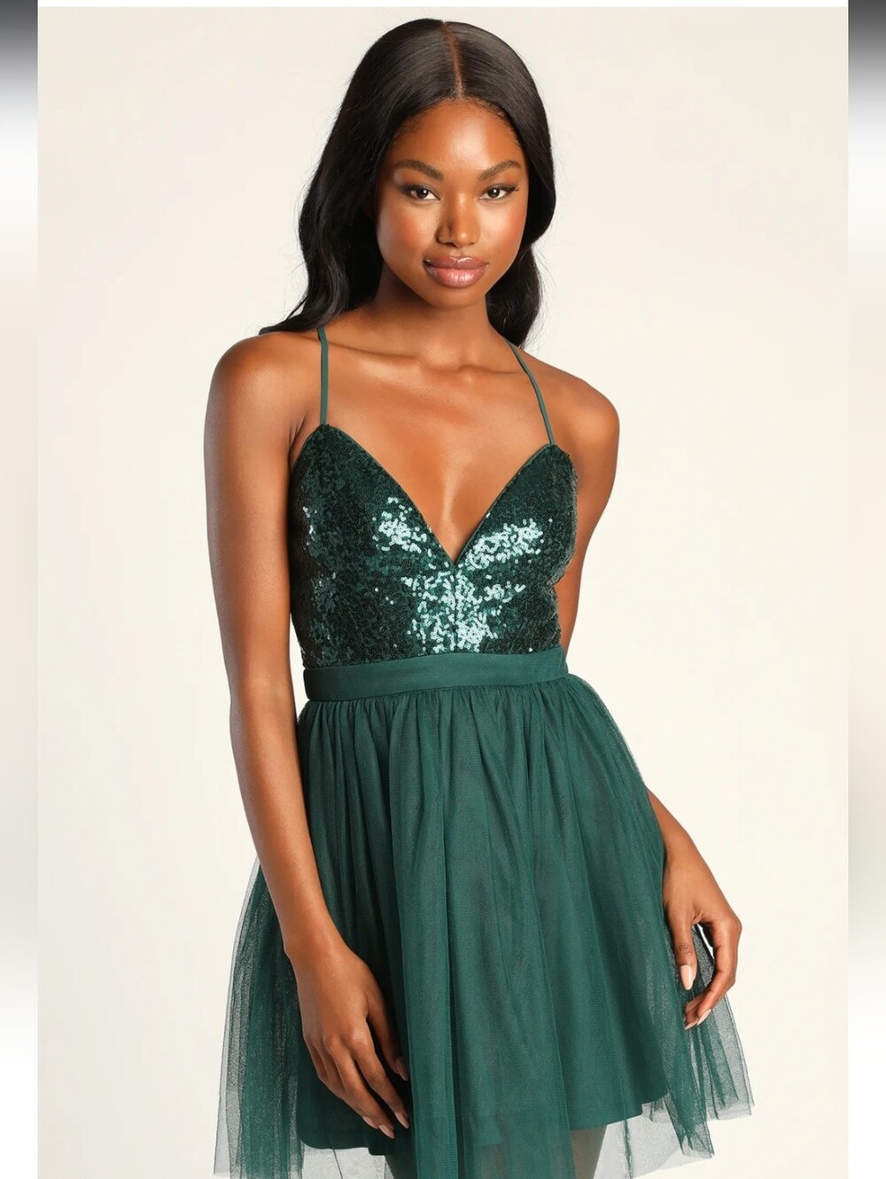 Lulus Love To Sparkle Sequin Tulle Mini Dress. Size